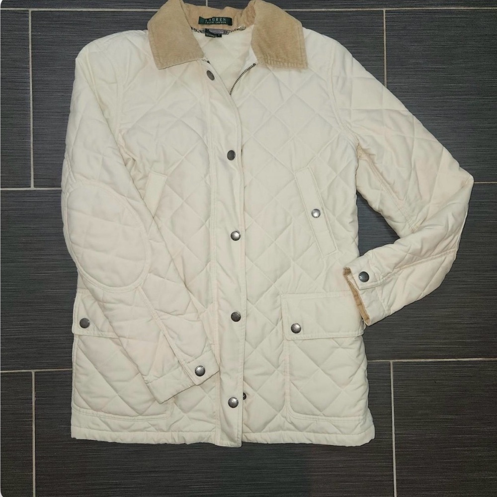 Ralph Lauren Cream Quilted Utility Jacket